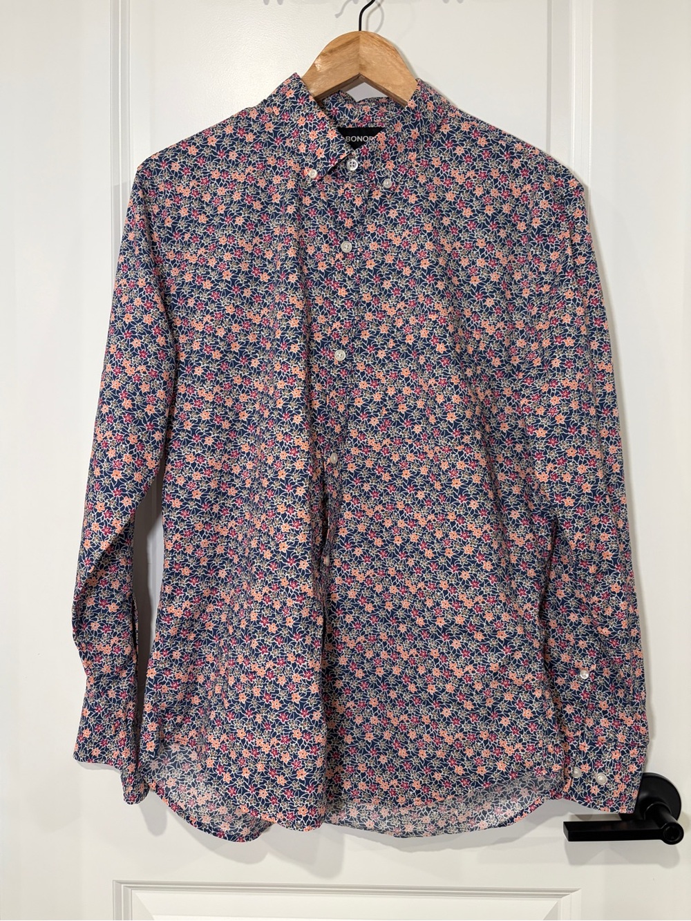 Bonobos Slim Fit Ditsy Floral Cotton Button Down Shirt Mens Size M Short